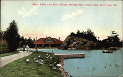 Stow Lake and Boat House, Golden Gate Park San Francisco, CA Postcard Postcard