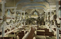 Interior of Trinity Church Newport, RI Postcard Postcard