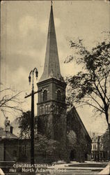 Congregational Church North Adams, MA Postcard Postcard