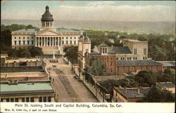 Main Street Looking South and Capitol Building Postcard