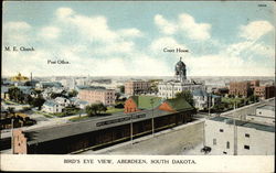 Bird's Eye View Aberdeen, SD Postcard Postcard