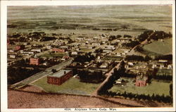 Airplane View of Cody, Wyo Postcard