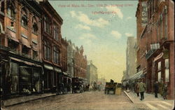 View of Main Street, Corner 10th Street, looking down Postcard