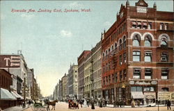 Riverside Ave. Looking East Spokane, WA Postcard Postcard