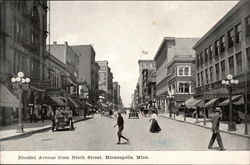 Nicollet Avenue from Ninth Street Minneapolis, MN Postcard Postcard