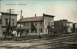 Railroad Avenue View Powers, MI Postcard Postcard