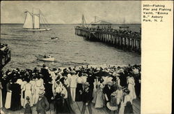 Fishing Pier and Fishing Yacht, Emma B Postcard