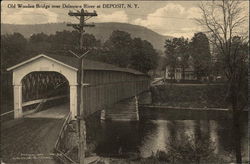 Old Wooden Bridge over the Delaware River Postcard