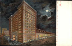 La Salle Street Station by Night Postcard