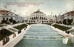 Cascades and Group of United States Government Buildings, Alaska-Yukon-Pacific Exposition Postcard