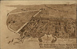 Site Selected for the Panama Pacific International Exposition San Francisco, CA Postcard Postcard