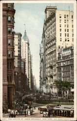 The Canyon of Lower Broadway New York, NY Postcard Postcard