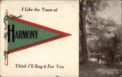 I Like the Town of Harmony Think I'll Buy it For You Postcard