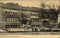 Public School Galesville, WI Postcard Postcard