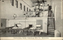 Pasteurizing Room, Cedarburg Milk Co Milwaukee, WI Postcard Postcard