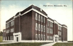 High School Rhinelander, WI Postcard Postcard