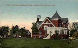 Fairview, Residence of William Jennings Bryan Postcard