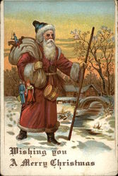 Wishing You a Merry Christmas Santa Claus Postcard Postcard