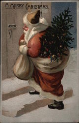 A Merry Christmas Santa Claus Postcard Postcard