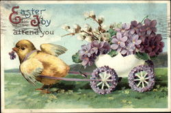 Easter Joy Attend You With Chicks Postcard Postcard