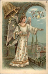 Easter Greeting With Angels Postcard Postcard