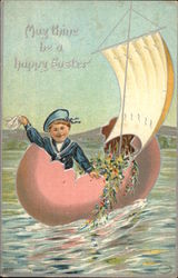 May Thine be a Happy Easter Postcard