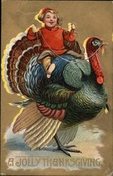 A Jolly Thanksgiving Postcard