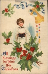 All Blessings be Thine This Christmas Postcard