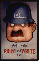 Better do right and write!! Comic, Funny Postcard Postcard