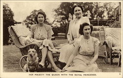 Her Majesty the Queen With the Royal Princesses Postcard