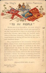 Edward VII - Message to the People Before His Coronation Postcard