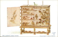 The Queen's Dolls' House. Chinese Cabinet in Queen's Bedroom Postcard