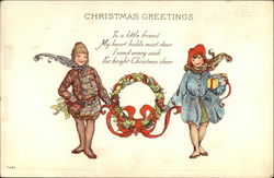 Christmas Greetings Children Postcard Postcard