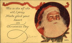 Make glad your heart on Christmas Day Santa Claus Postcard Postcard