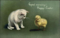 Good Morning! Happy Easter With Chicks Postcard Postcard