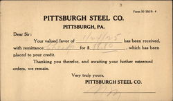 Pittsburgh Steel Co., Pittsburgh, Pa Postcard