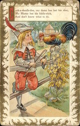 Boy with Rooster Postcard