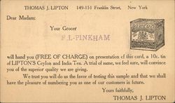 Thomas J. Lipton - Tea Postcard