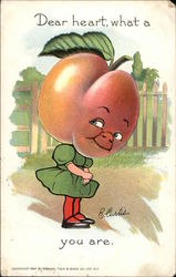 Dear Heart What a Peach You Are Postcard