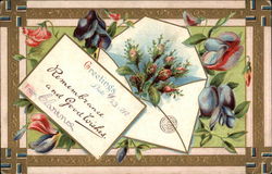 Greetings Remembrance and Good Wishes Postcard