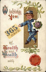 Wishing You 365 Days of Health and Wealth With Happy New Year Wishes Postcard