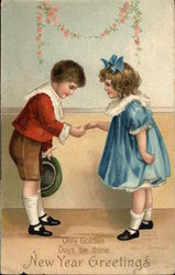 Only Golden Days be Thine New Year Greetings Children Ellen Clapsaddle Postcard Postcard