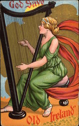 Irish Harpist St. Patrick's Day Postcard Postcard