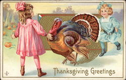 Thanksgiving Greetings Children Postcard Postcard