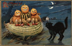 Halloween Pumpkins Postcard Postcard