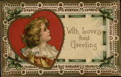 With Love's Fond Greeting Children Postcard Postcard