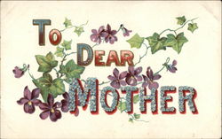 To Dear Mother To My Dear... Postcard Postcard