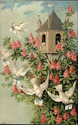 Doves Sending Greetings Postcard