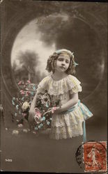 Little Girl With Flowers Postcard