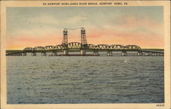 Newport News-James River Bridge Virginia Postcard Postcard